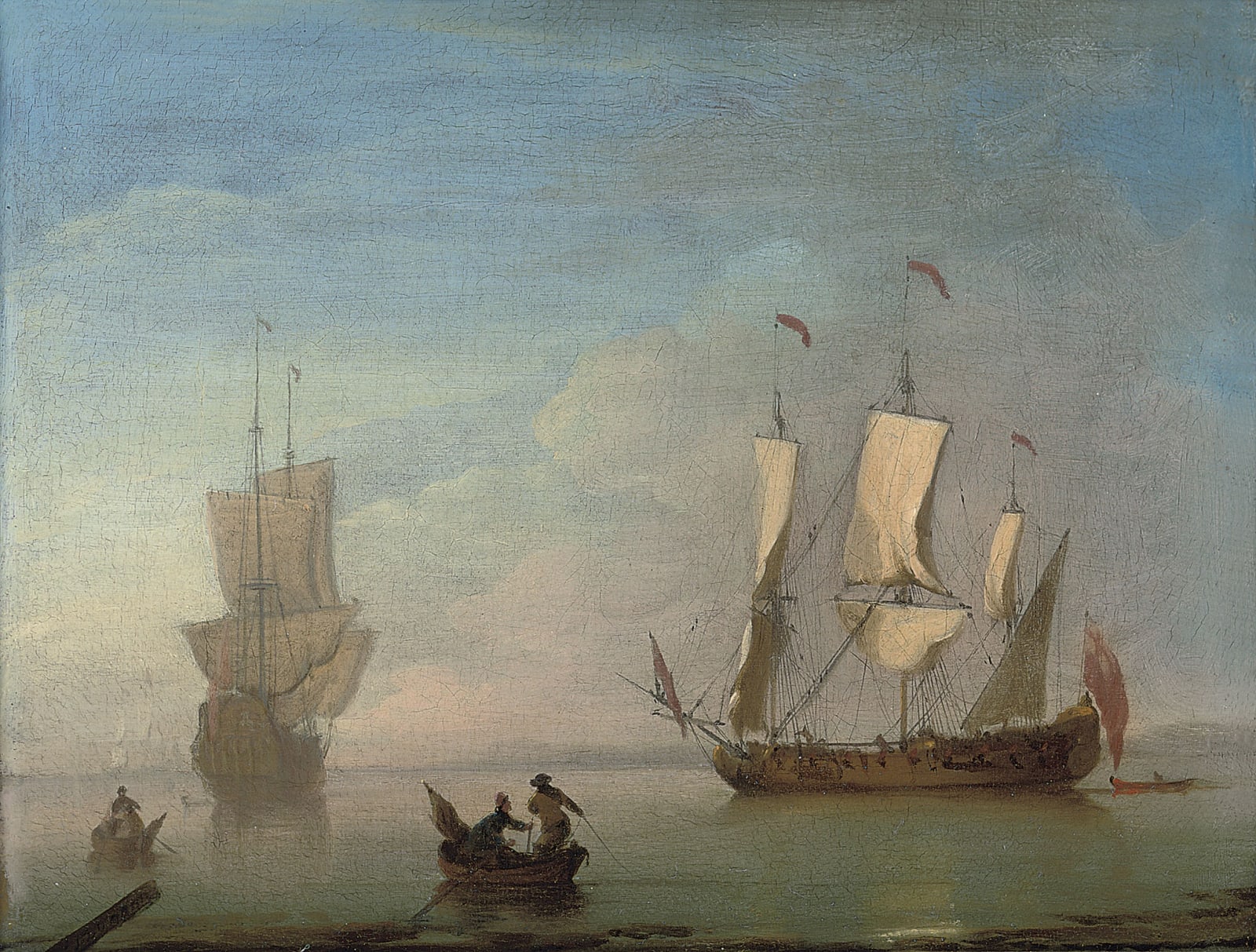 Peter Monamy, A Man O'War arriving at a quiet anchorage
