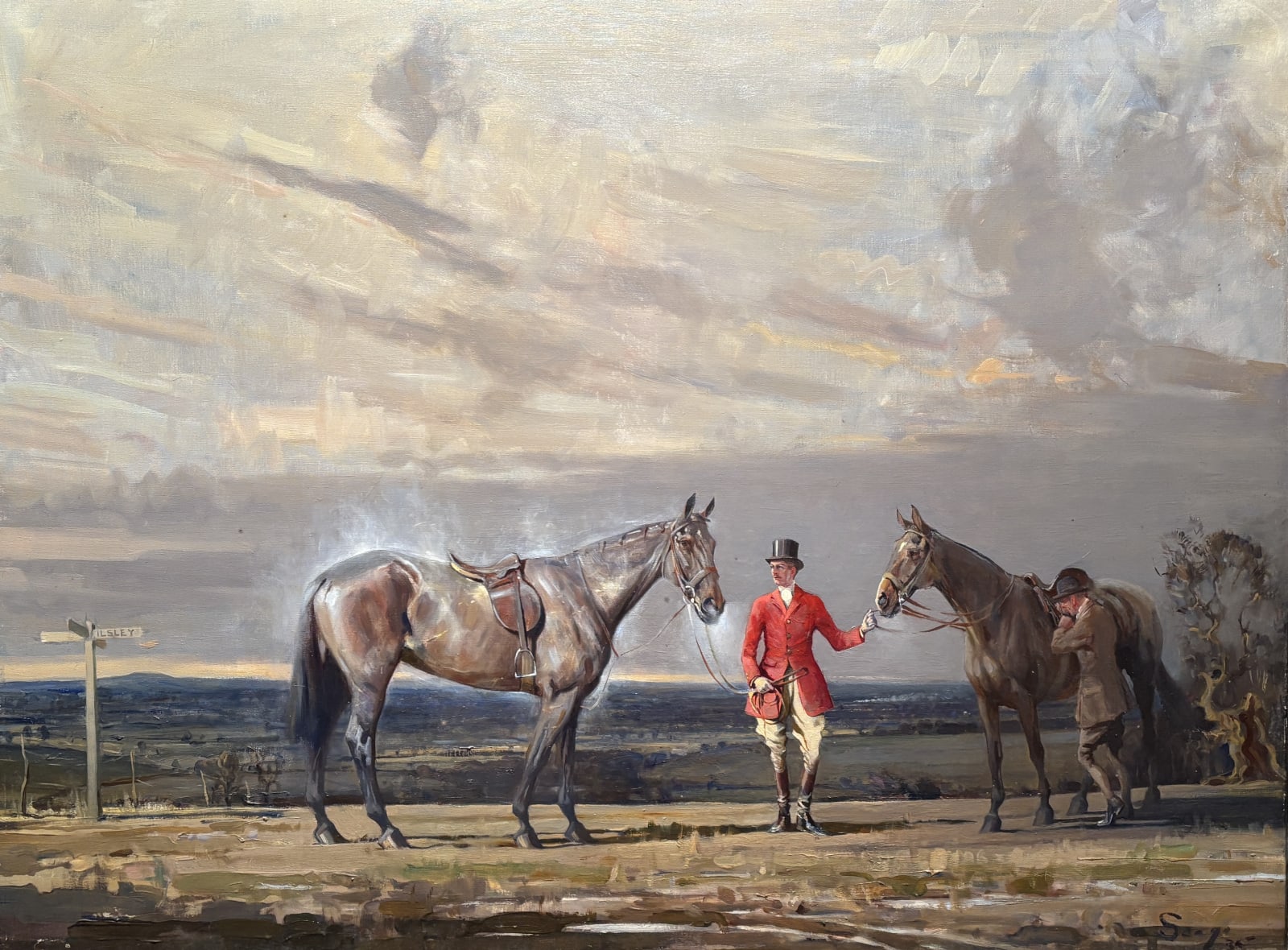 Edward Seago, Changing horses on the road to Ilsley, 1935