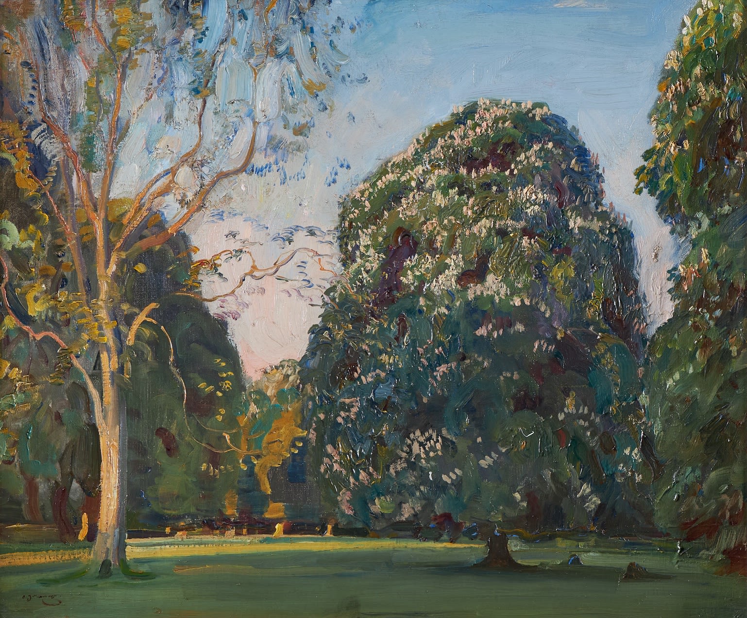 Sir Alfred James Munnings, PRA, RWS, Spring at Calcot Park, c.1919