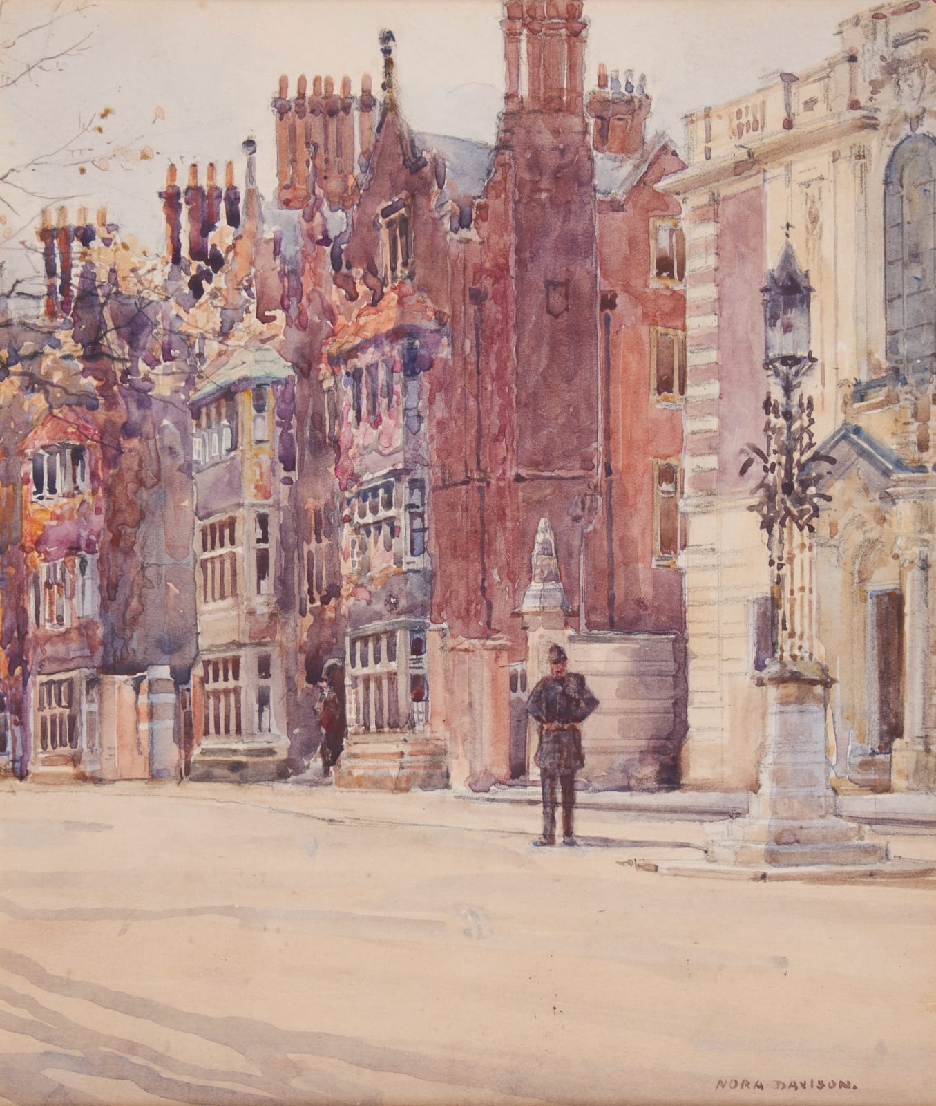 Nora Davison, The Burning Bush with a constable nearby, Eton College