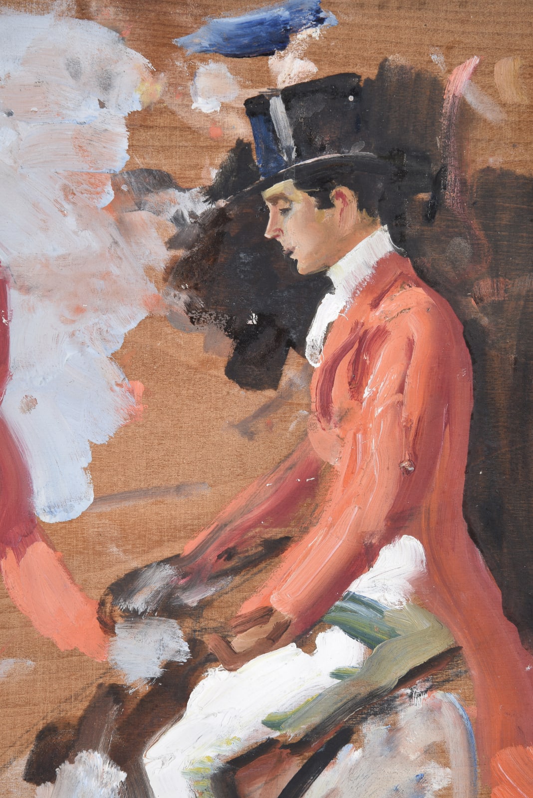 Sir Alfred James Munnings, PRA, RWS, Four Grey Horses: Studies of The 9th Duke of Marlborough and Lord Ivor Spencer-Churchill