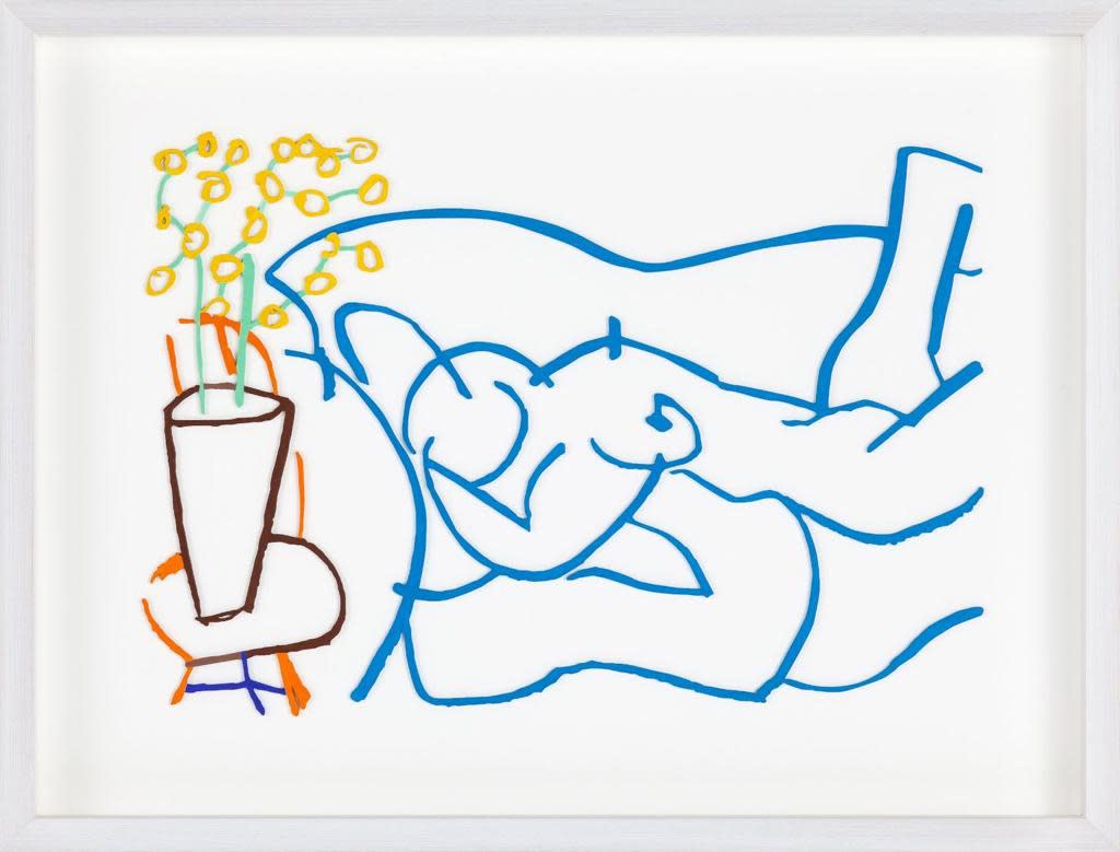 Sam Wadsworth, Blue Nude On Sofa, 2019