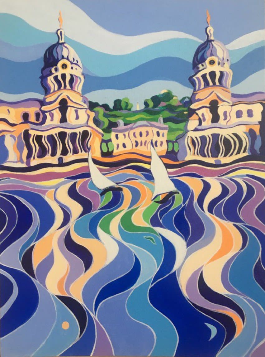 Summer Sailing in Greenwich, Original Painting , 2017