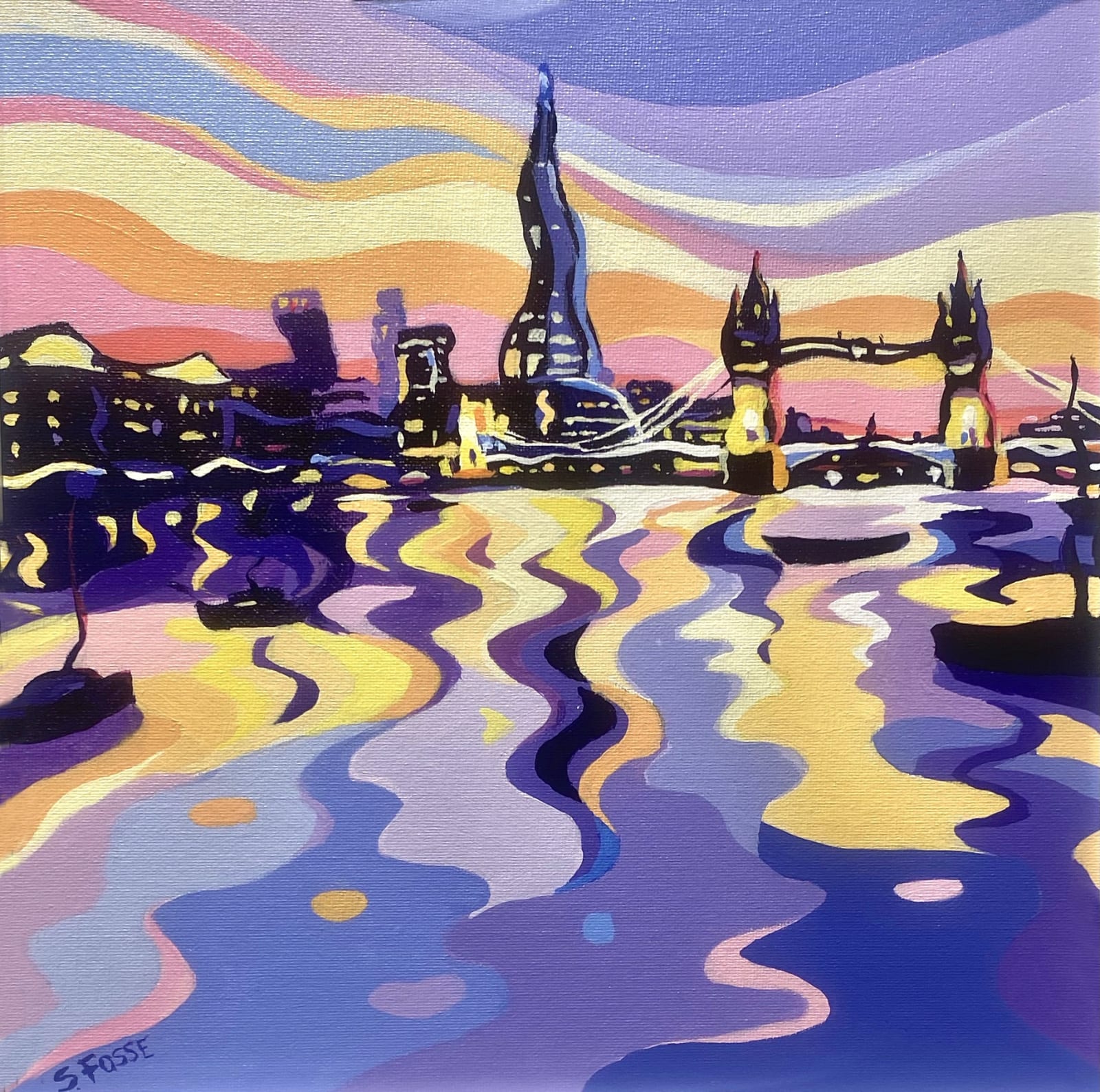 Twilight Thames, Original Painting , 2022