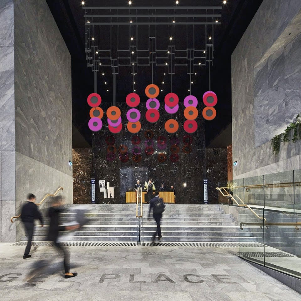 Render of artwork, Musical Spheres, 2020, Courtesy of Tilt Industrial Design