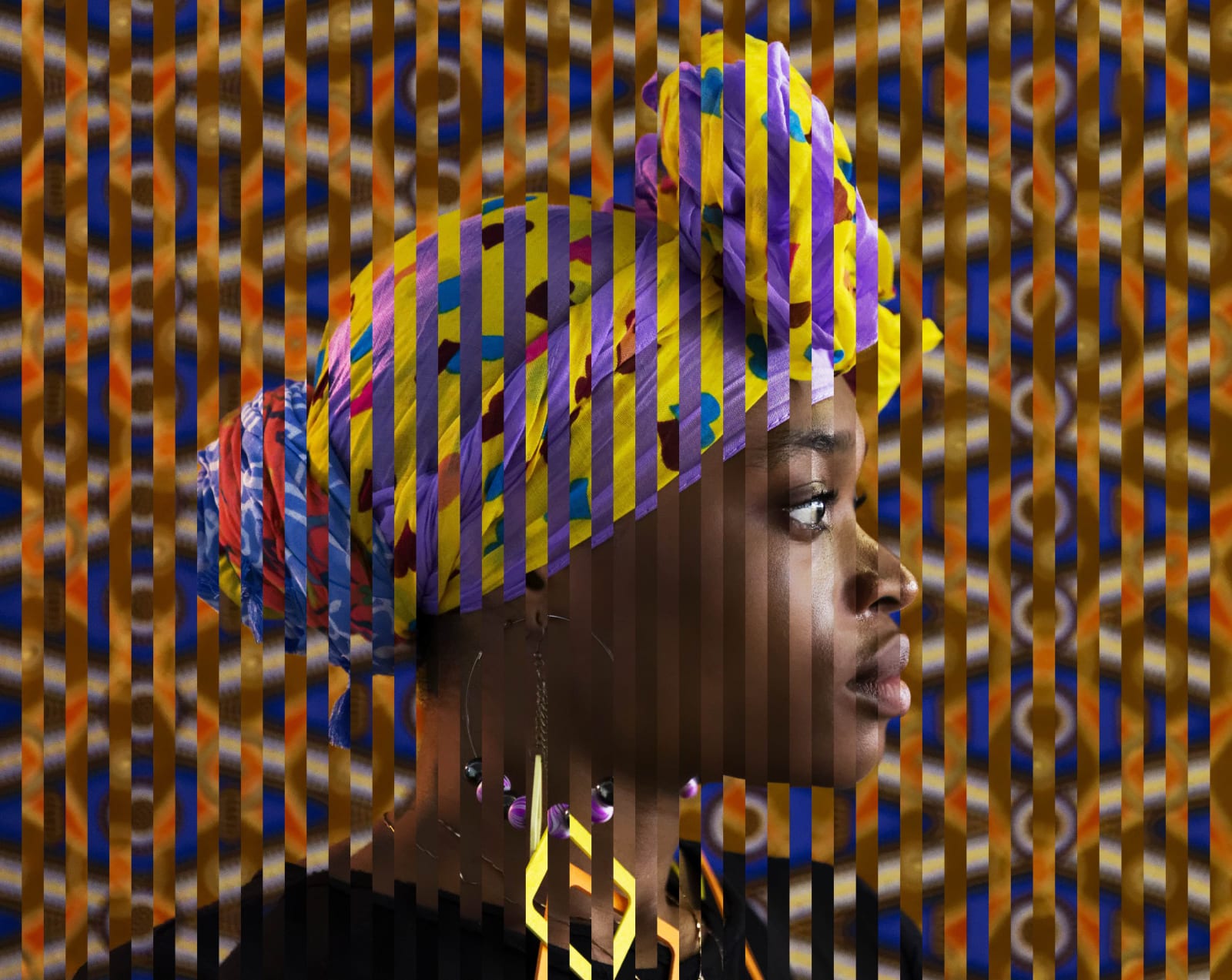 Gary Stephens, Leticia purple Yellow Scarf , 2015