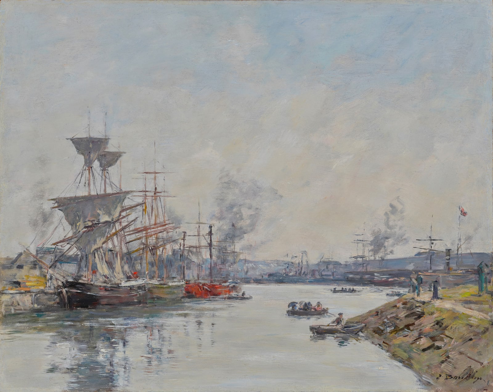 Eugène Boudin, Dieppe, Voiliers dans le port, c.1889