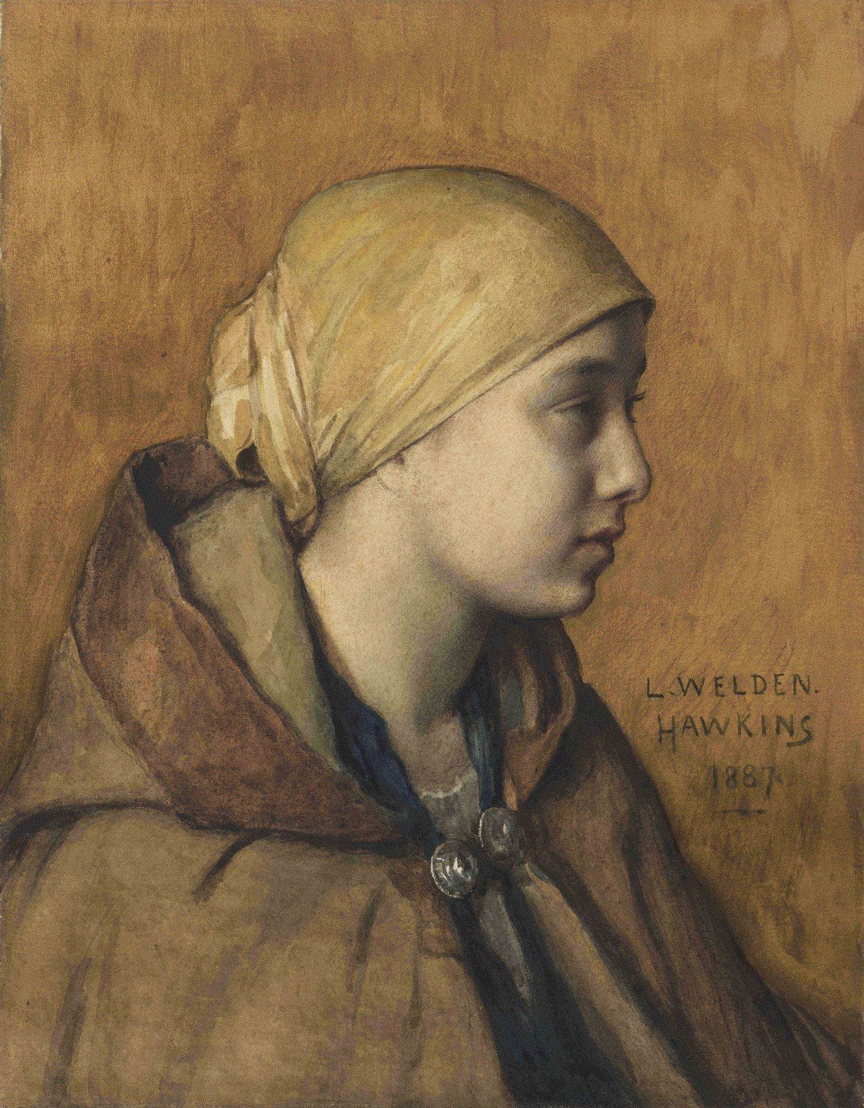 Louis Welden Hawkins, Portrait d’une jeune paysanne, 1887