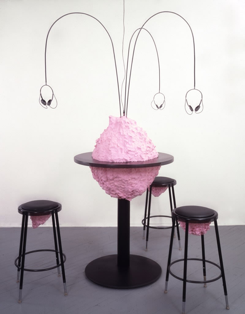 Charles Long installation view at TBG, sculptures with stereo lab