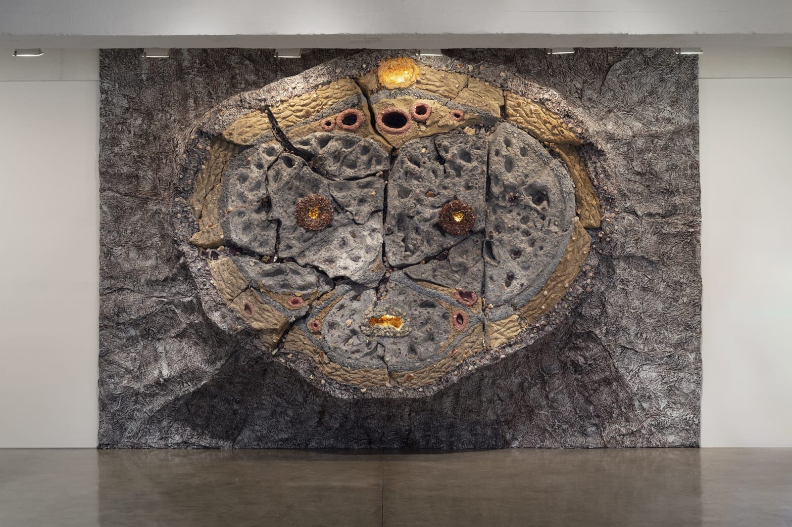 Charles Long installation view at TBG, stump relief