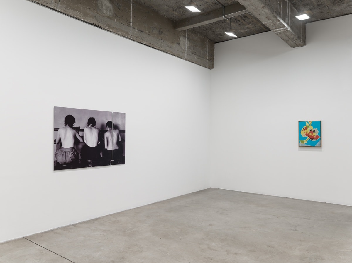 Lisa Oppenheim installation view, women working photographs