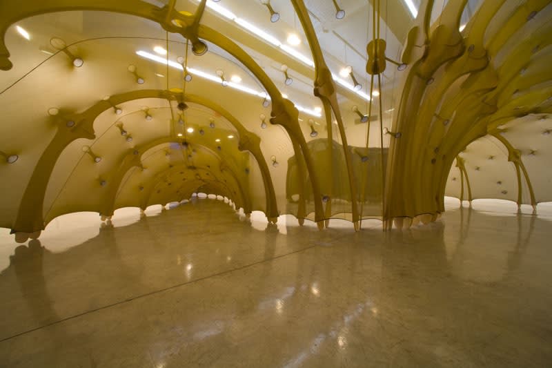 Ernesto Neto tunnel made of fabric