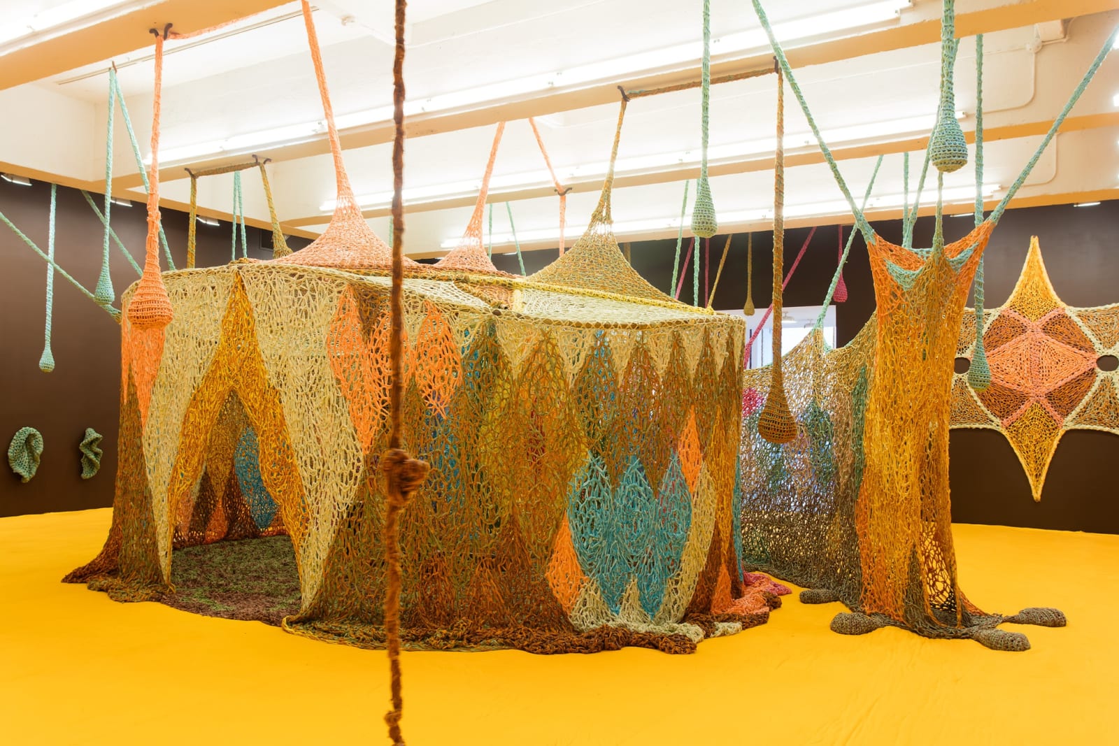 Ernesto Neto installation with crochet