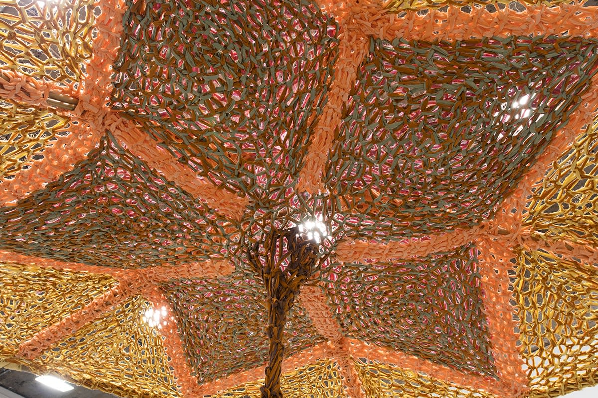 Ernesto Neto installation with crochet roof