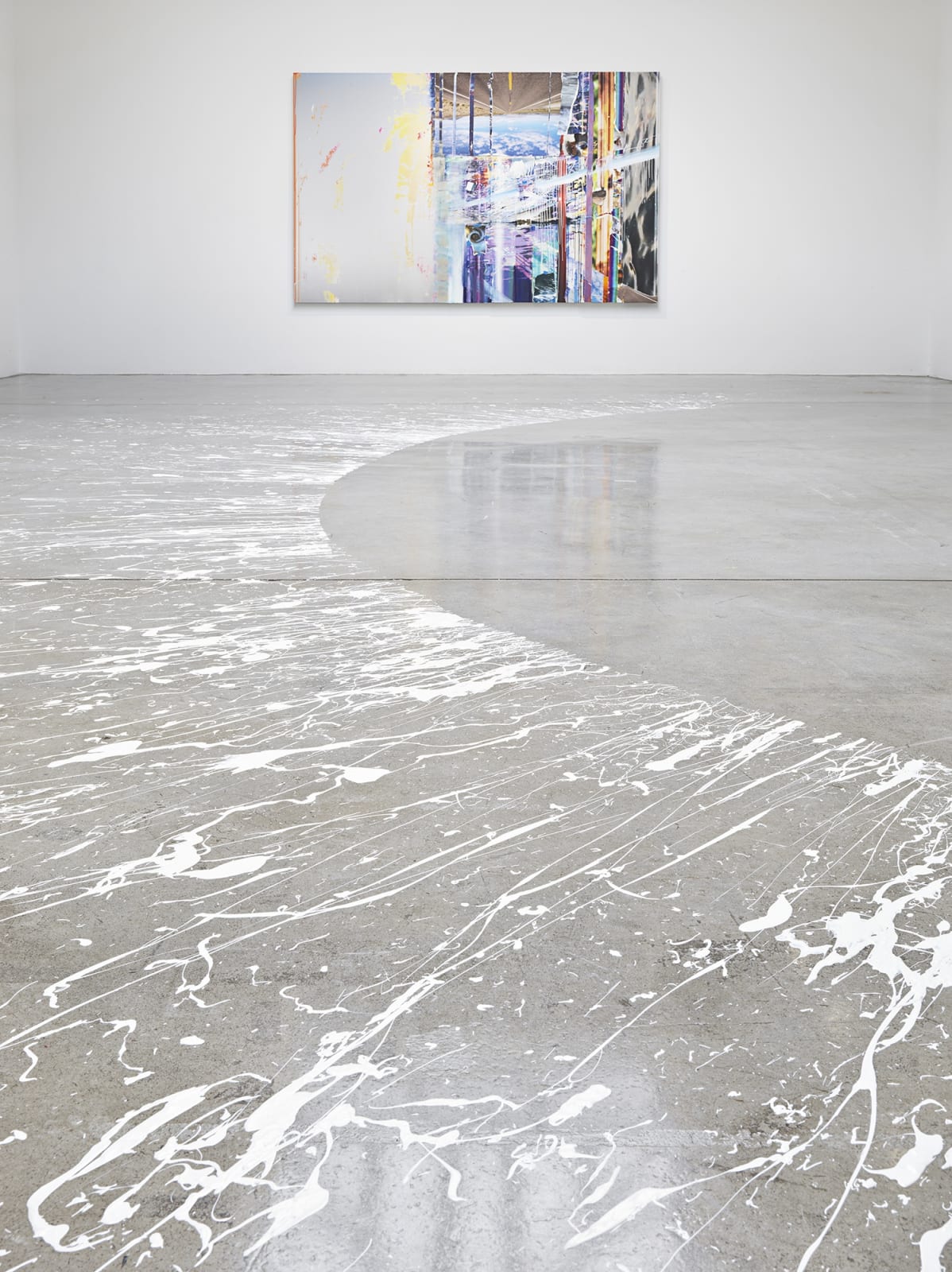 Sarah Sze, large painting with collaged images