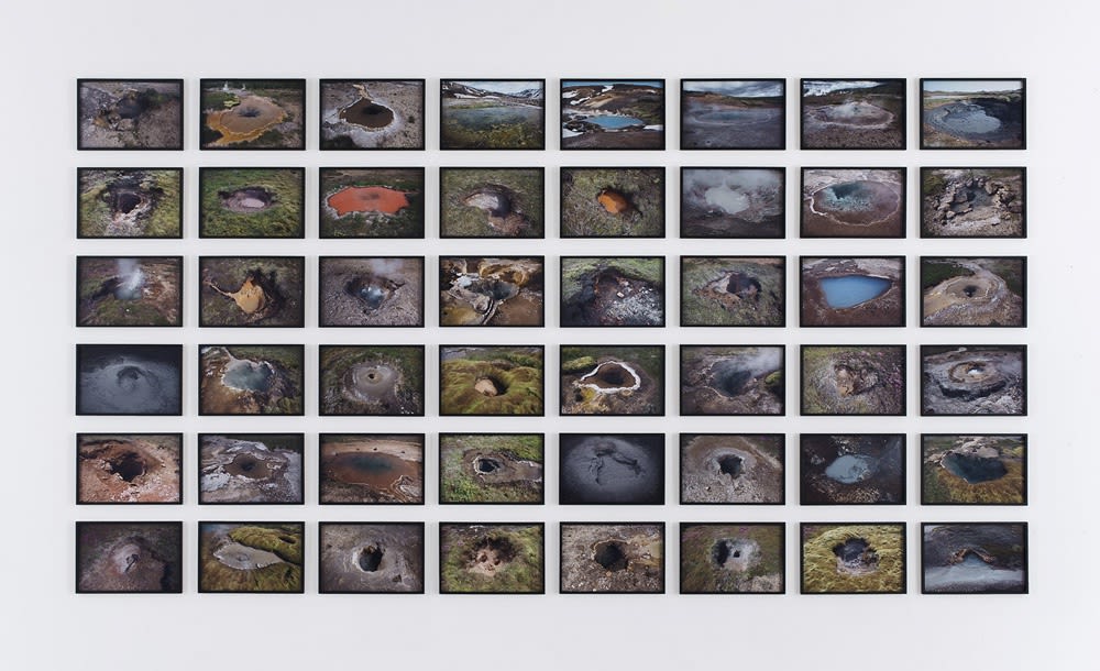 image of installation view of Eliasson Icelandic photographs in grids