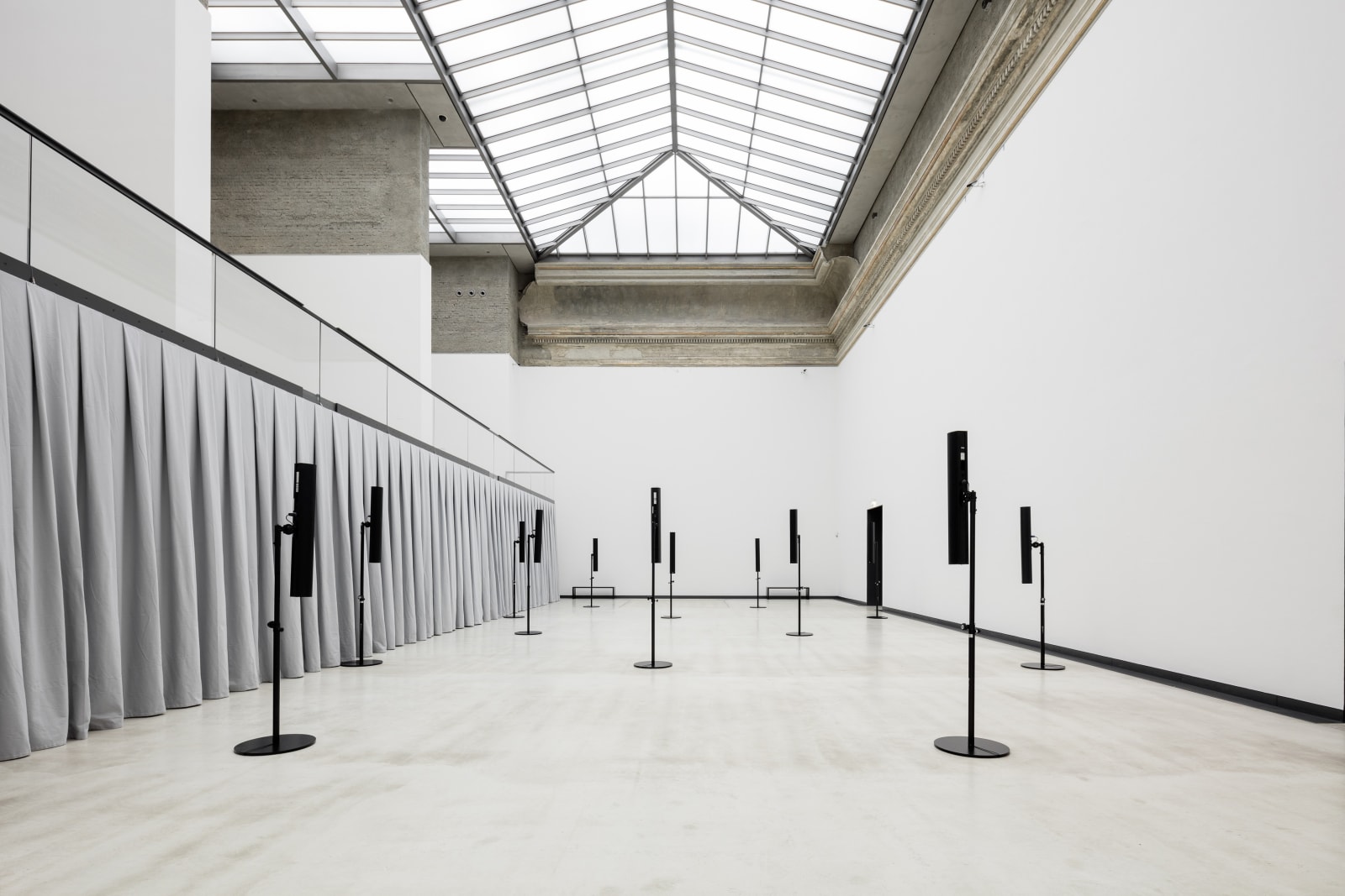Installation view of Susan Philipsz speakers