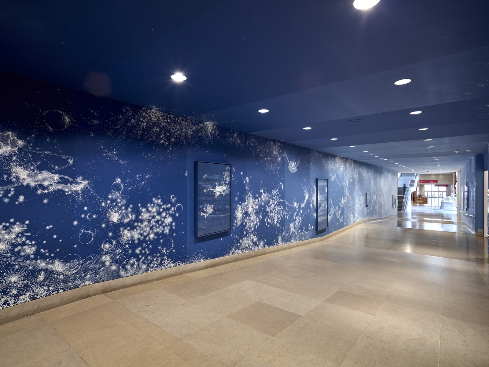 Sandra Cinto mural painting fading from dark blue to light blue