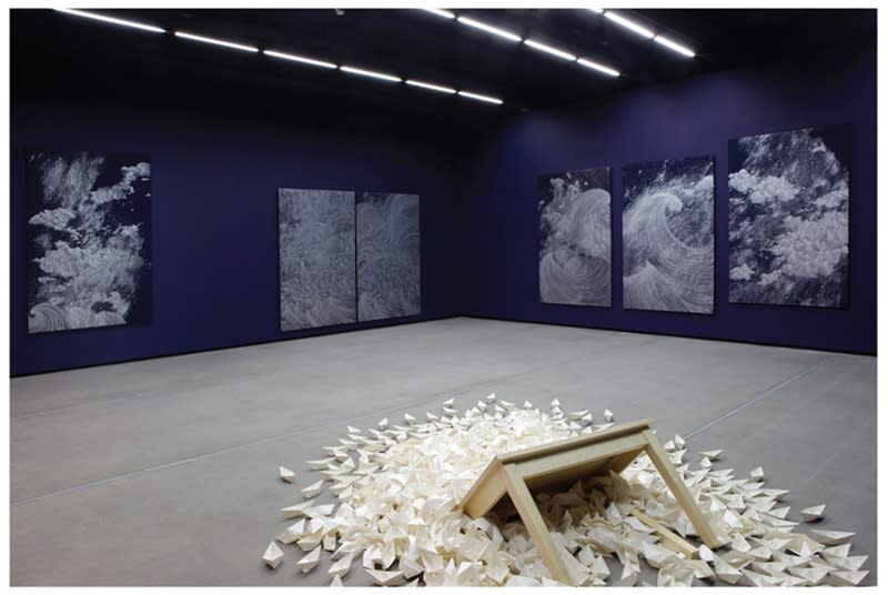 dark blue room installation