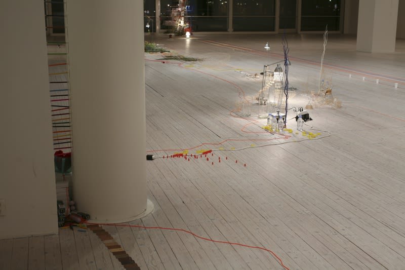 Detail image of a Sarah Sze sculptural installation
