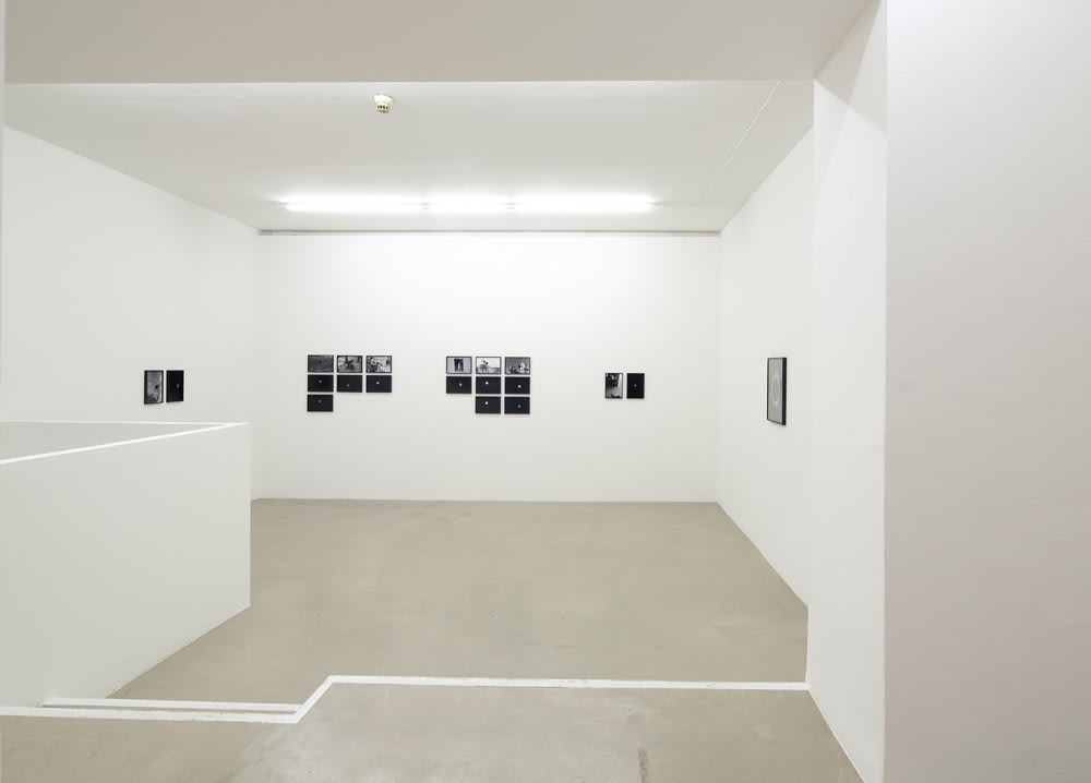 Installation image of Lisa Oppenheim of photographs