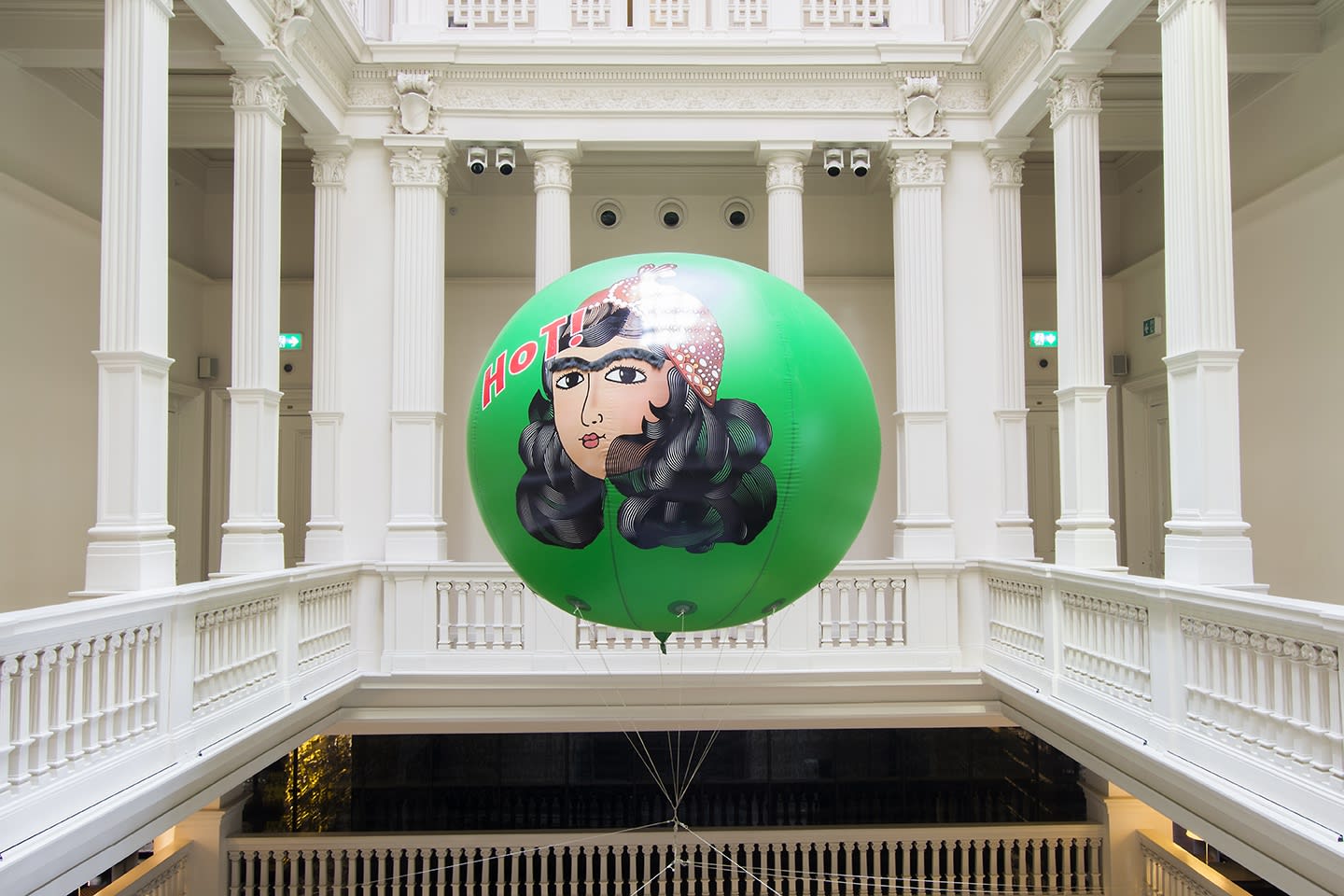Image of Slavs and Tatars installation, large green spherical sculpture