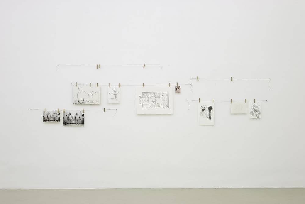 image of Mark Manders installation of drawings