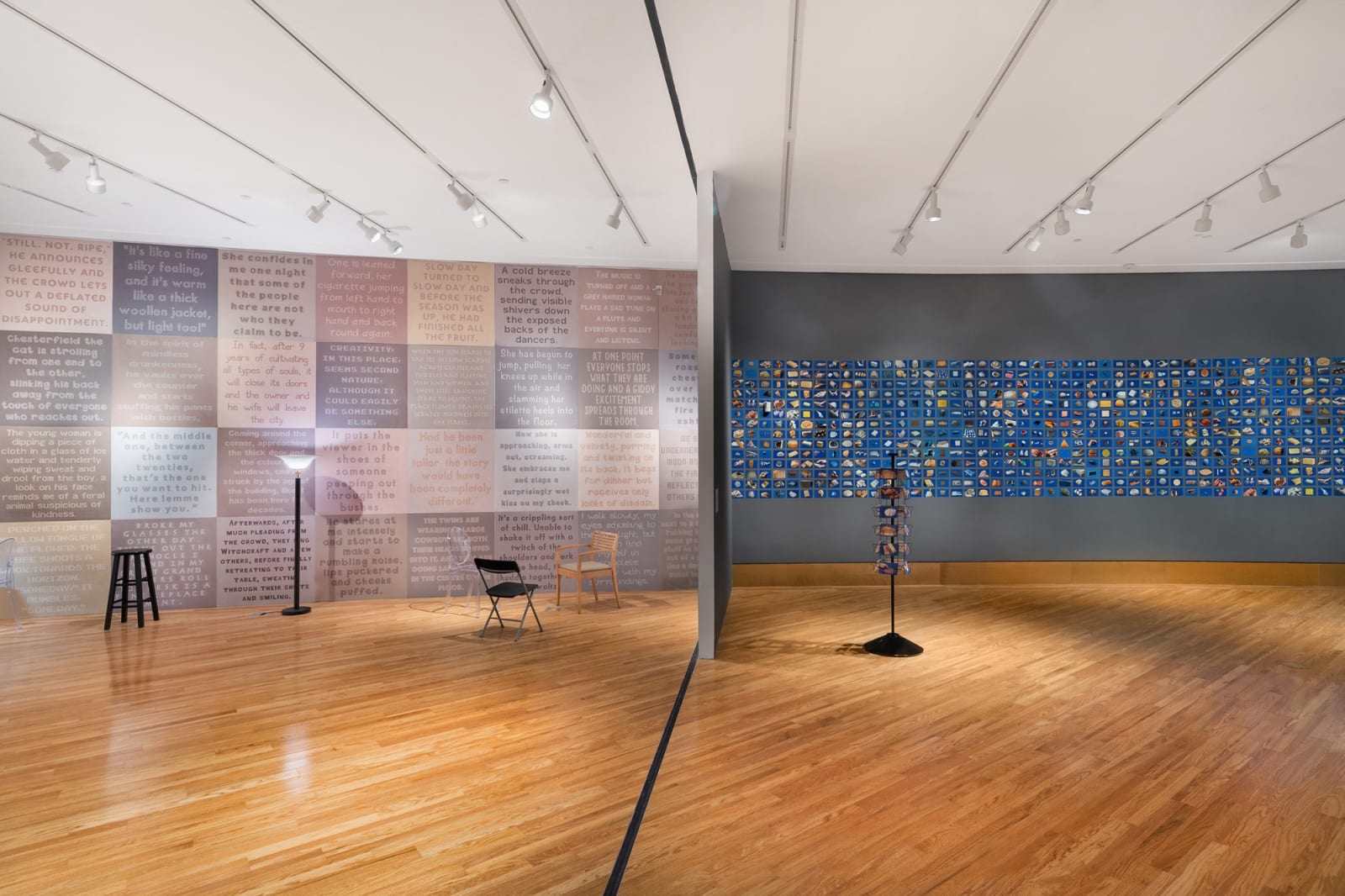image of Liu Shiyuan installation view, postcard installation / carpet instlalation