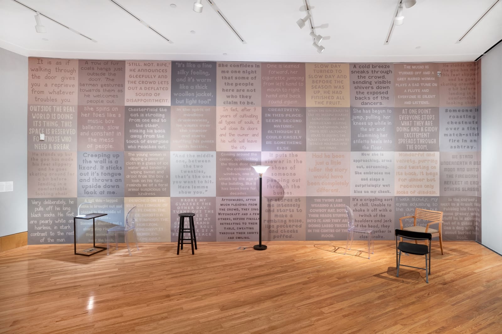 image of Liu Shiyuan installation view, carpet installation with furniture
