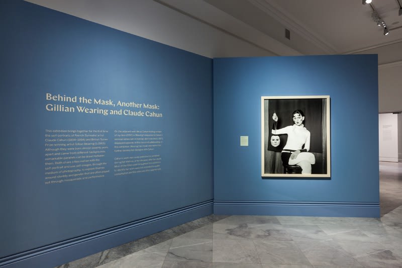 Installation view of Gillian Wearing at National Portrait Gallery, photograph as Claude Cahun