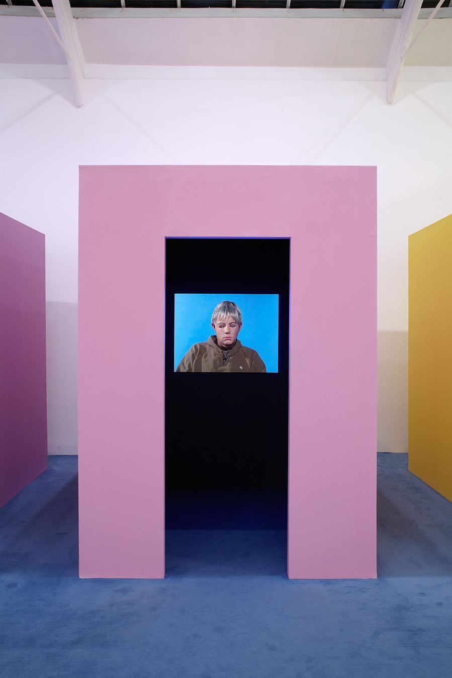 Installation view of Gillian Wearing at Whitechapel Gallery, London, video booths