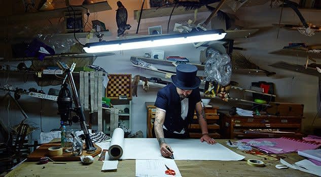 image of Laura Lima sculptural installation, magician at work