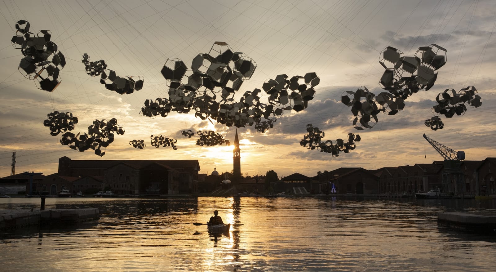 image of module clouds hanging over Venice waters