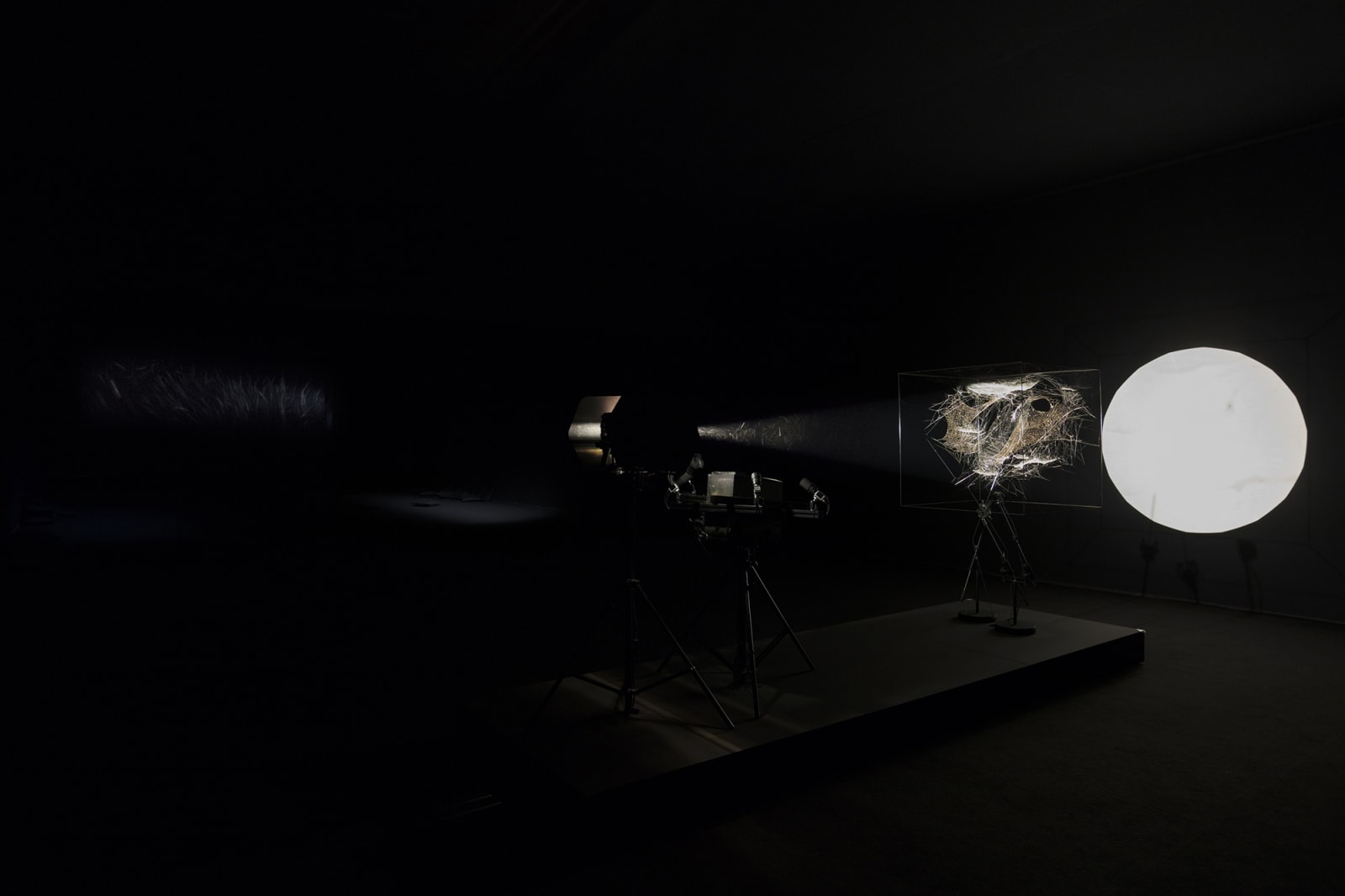 installation image of Saraceno exhibition at Palais de Tokyo