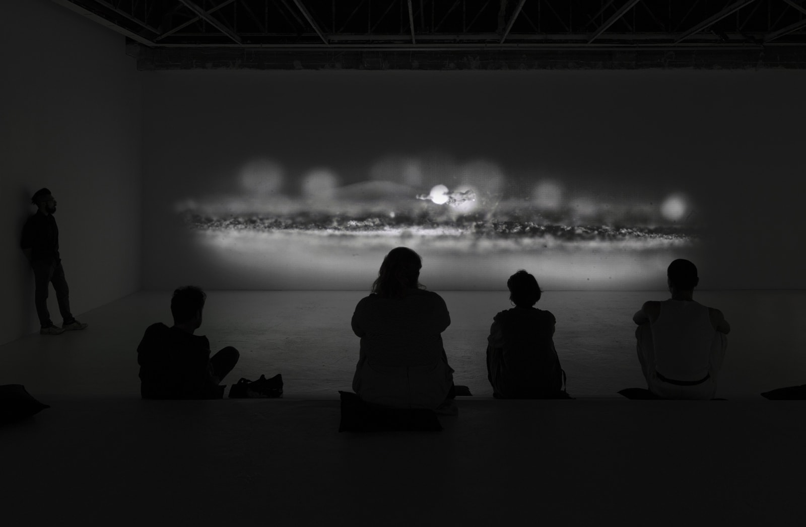 installation image of Saraceno exhibition at Palais de Tokyo