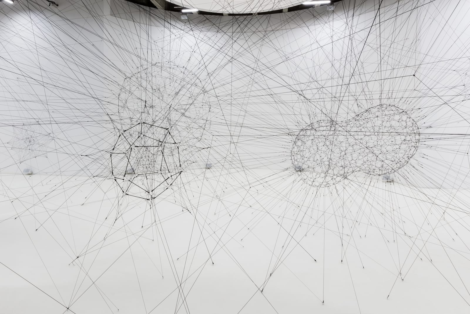 installation image of Saraceno exhibition at Palais de Tokyo