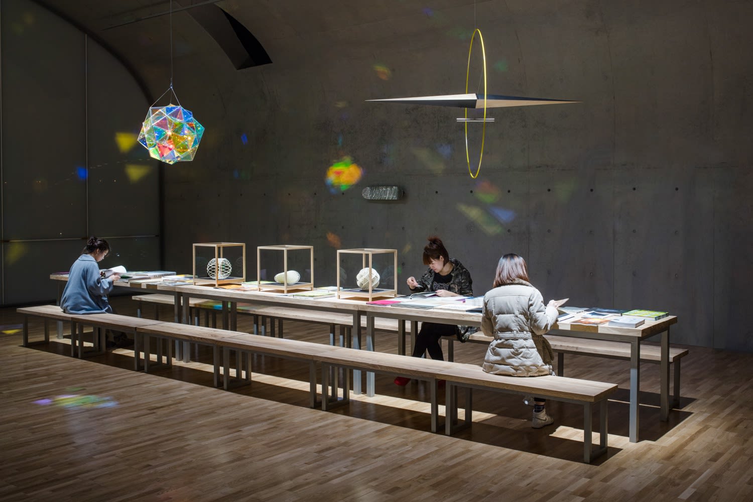image of installation of model room with table