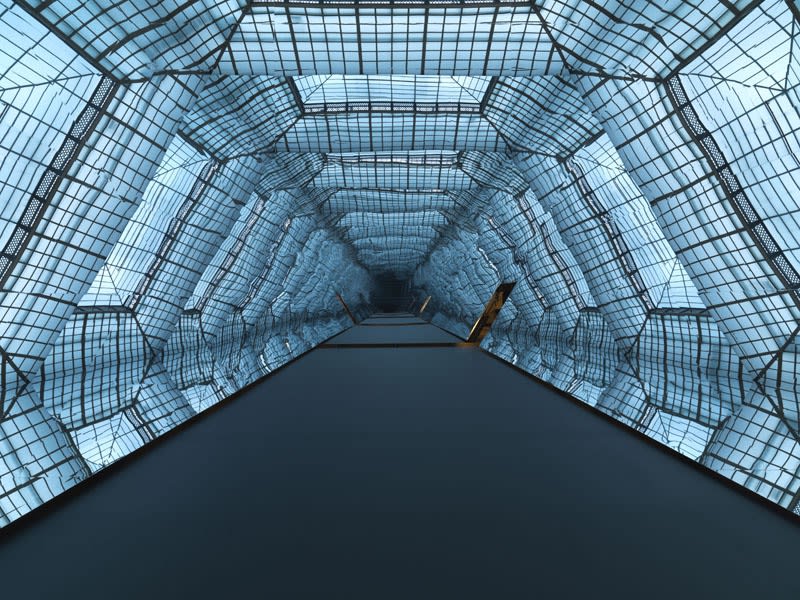 image of mirrored hallway