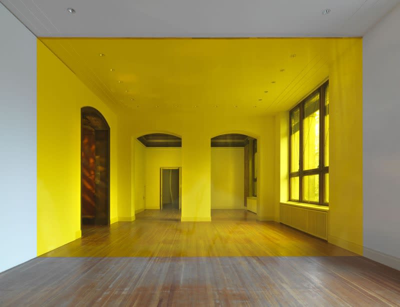 image of a yellow room separated