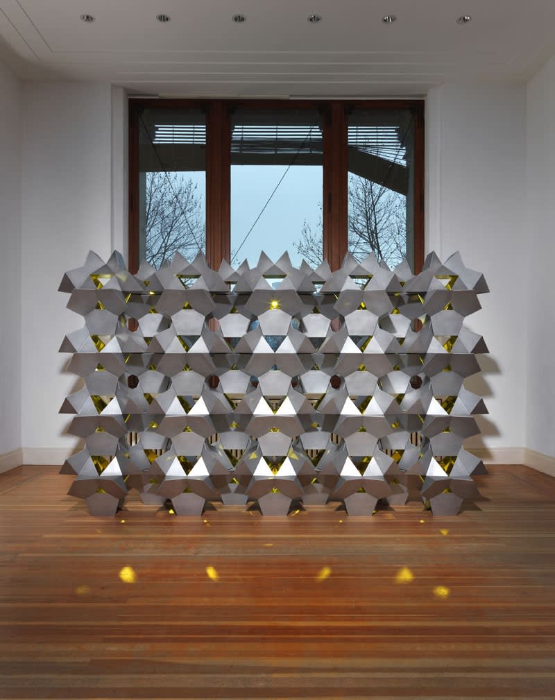 image of sculptural silver structure
