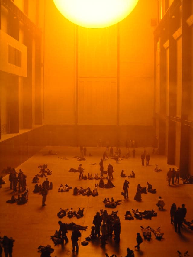 image of sun in turbine wall