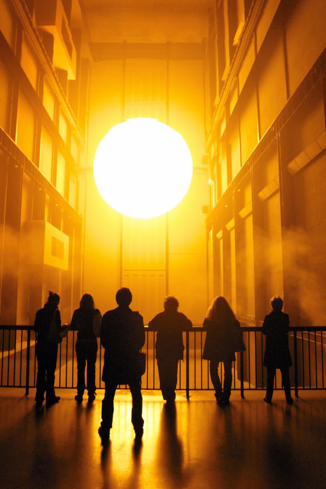 image of sun in turbine wall