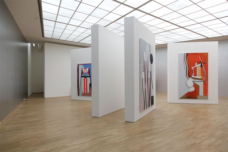 installation view of abstract paintings at MMK