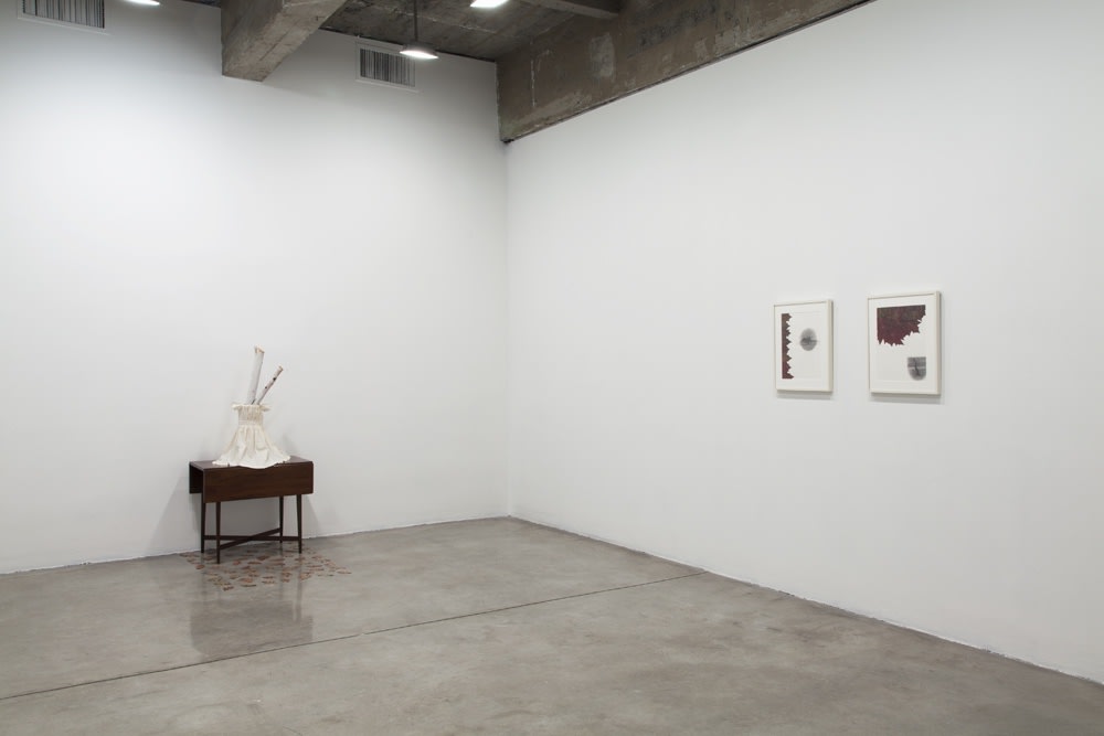 image of Peggy Preheim installation of drawings and one sculpture