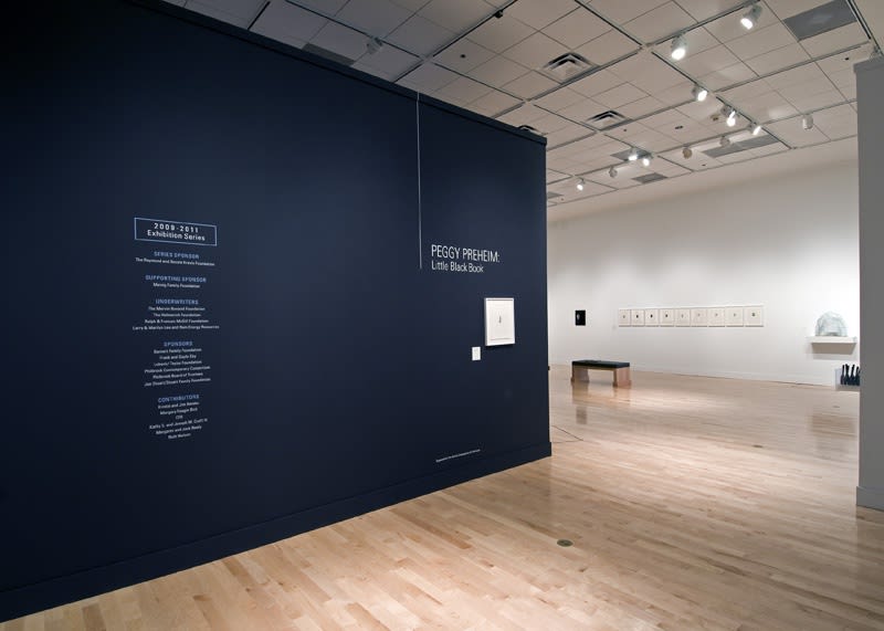 installation view of Peggy Preheim drawings at Philbrook