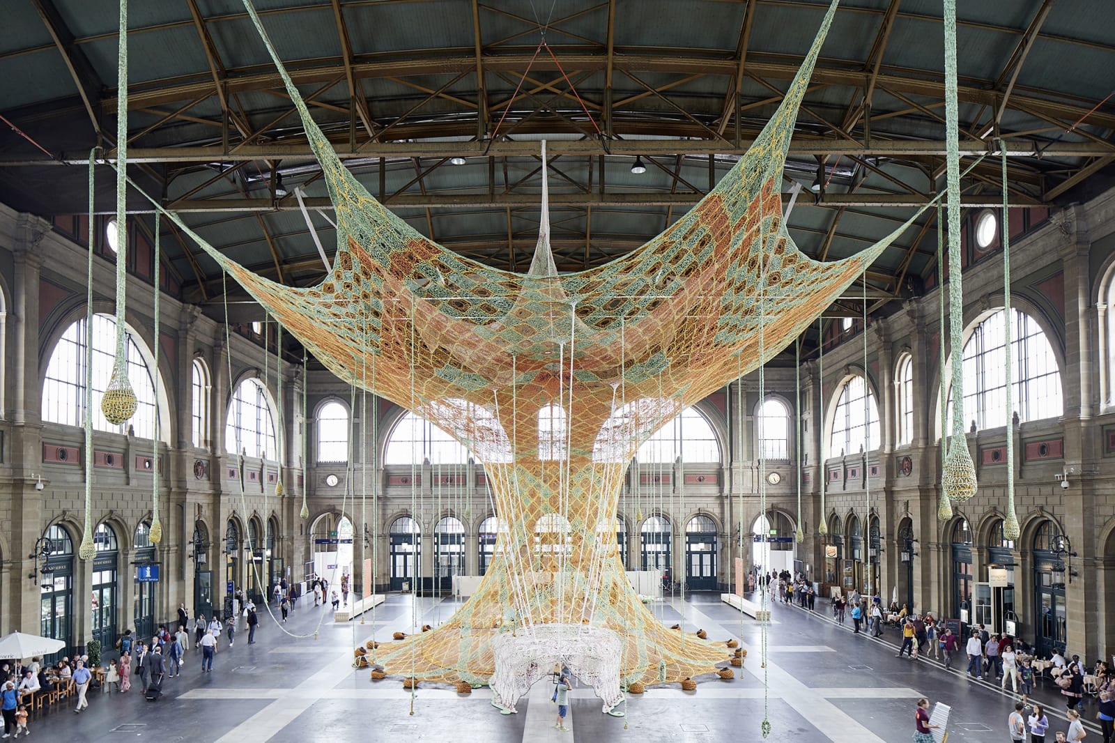 image of Large crochet installation by Ernesto Neto