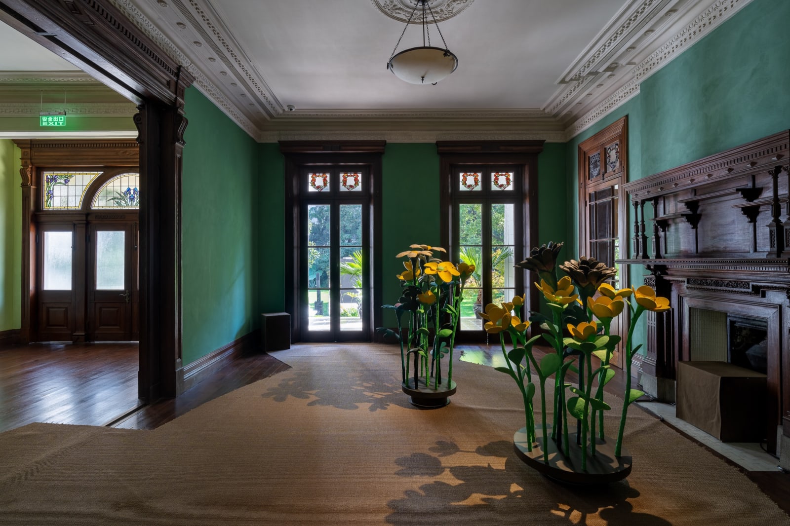 installation image of Nathalie Djurberg and Hans Berg: A Moon Wrapped in Brown Paper