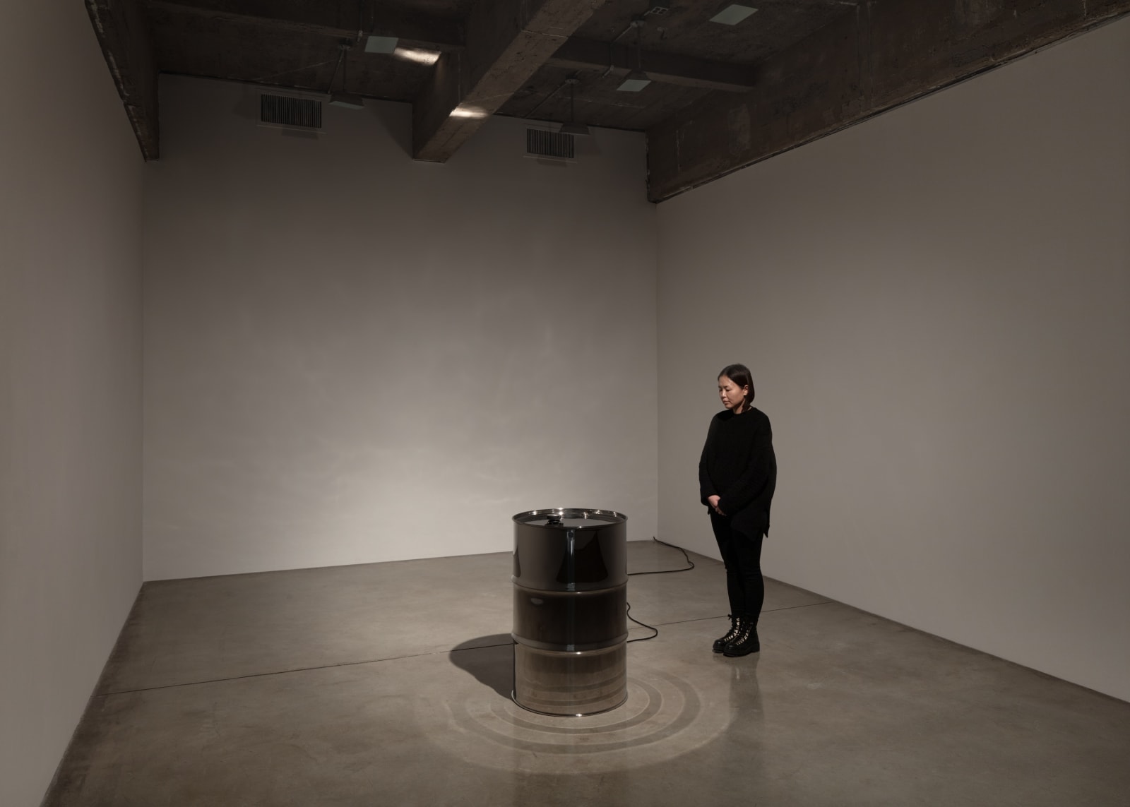 Installation view of Susan Philipsz's Separated Strings, Tanya Bonakdar Gallery, New York, 2022.