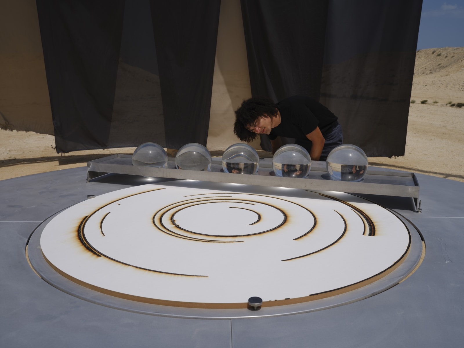 Installation image of Olafur Eliasson: The curious desert | الصحراء تعانق الخيال