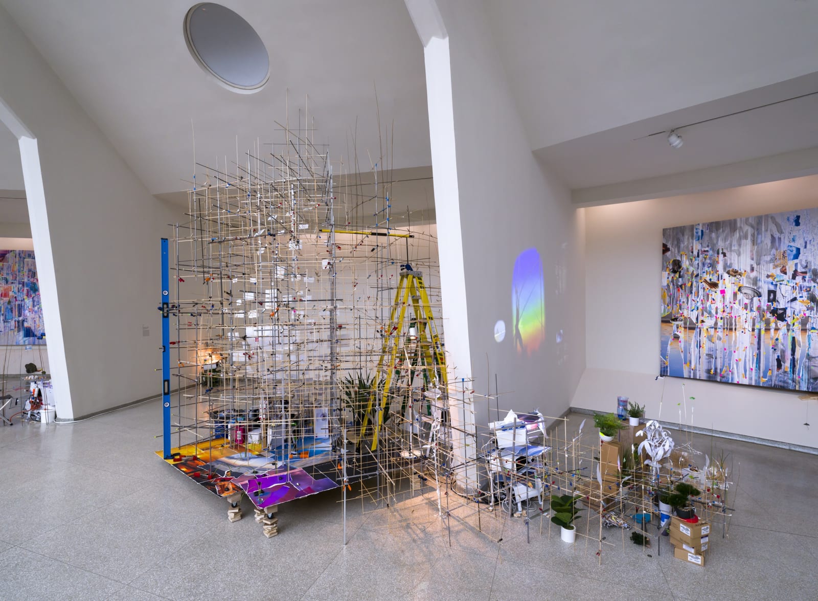 Installation view of Sarah Sze: Timelapse at Solomon R. Guggenheim Foundation, New York.